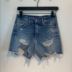 GRLFRND Ultra Distressed Denim Shorts